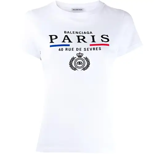 Balenciaga T Shirts Women's White Crew Neck Moderate