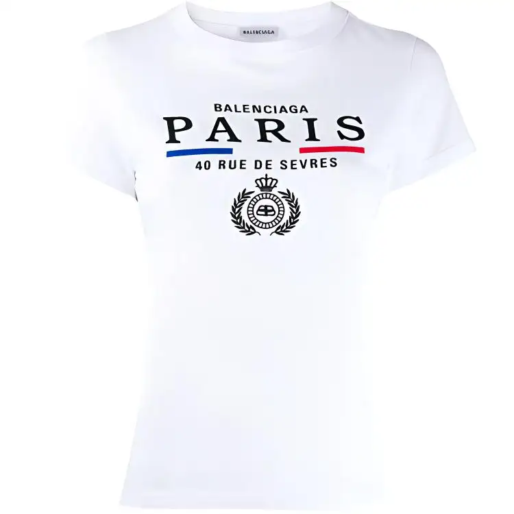 Balenciaga T Shirts Women's White Crew Neck Moderate