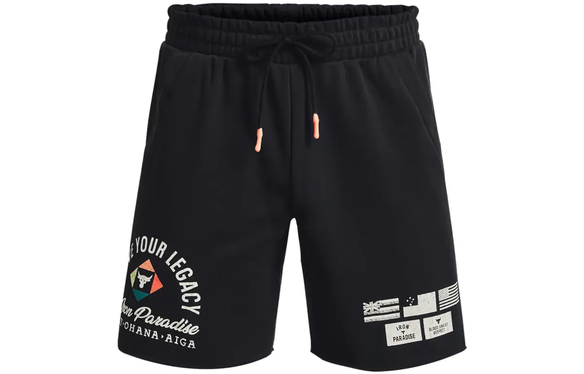 Under Armour Men's Project Rock Heavyweight Terry Shorts Black
