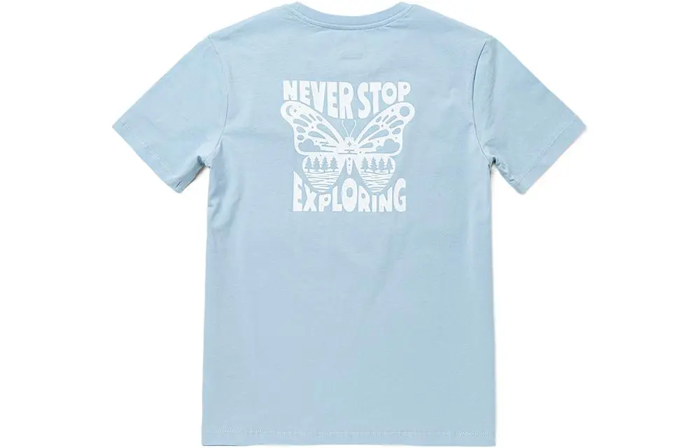 THE NORTH FACE T-Shirts Women's Blue Crew Neck Moderate Straight Fit