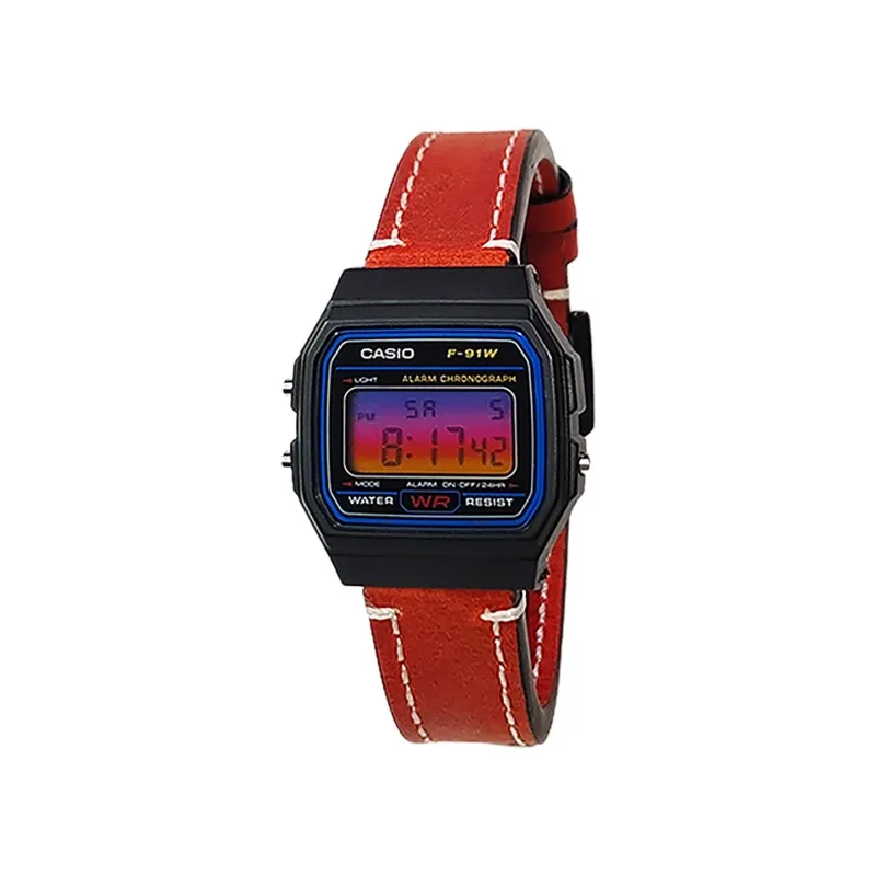 CASIO Custom Collection Quartz Movement Genuine Leather Strap Watch Men's Watches Black Dial