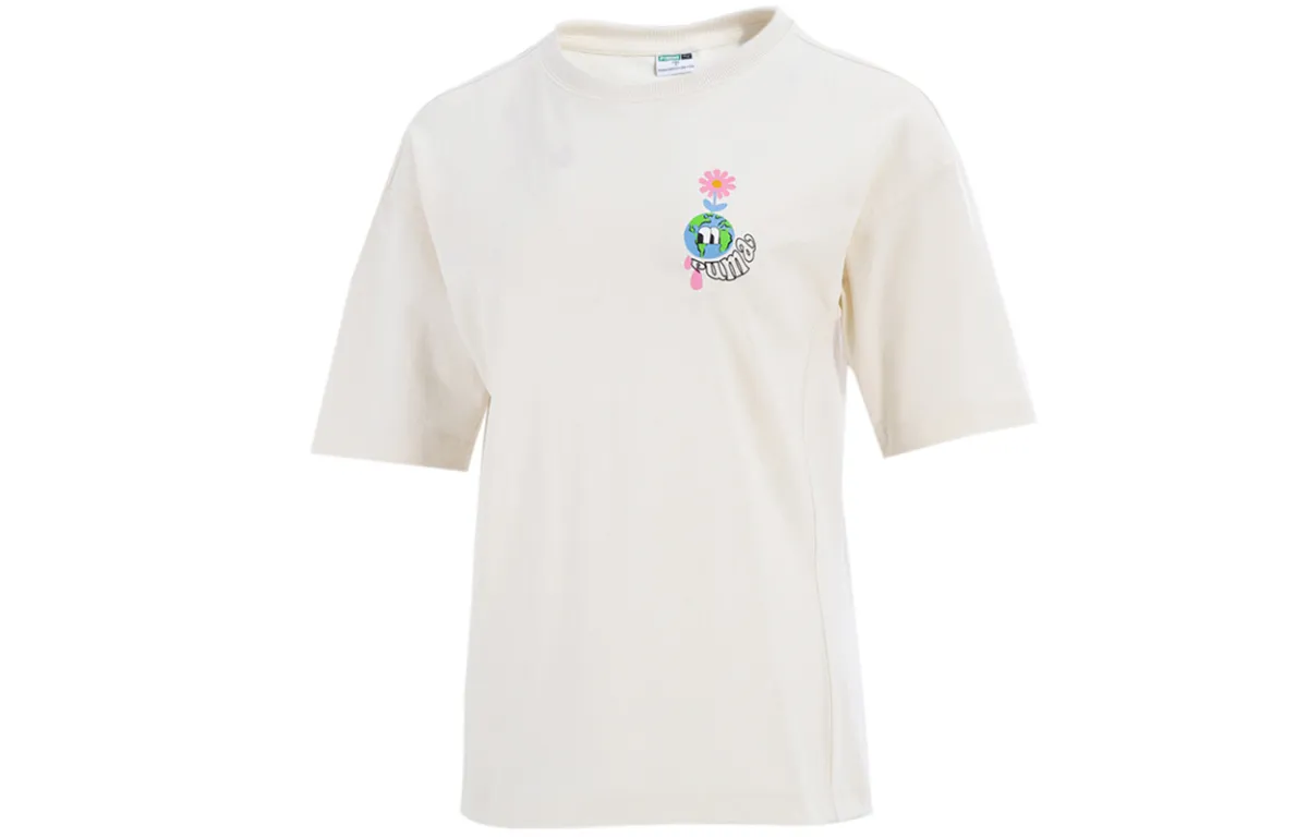 PUMA Set in Sleeve T Shirt Women's Ecru