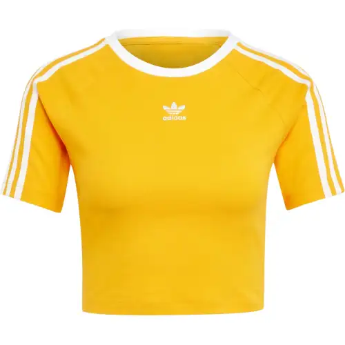 Adidas Originals 3 Stripes Raglan Sleeve T Shirt Women's Yellow