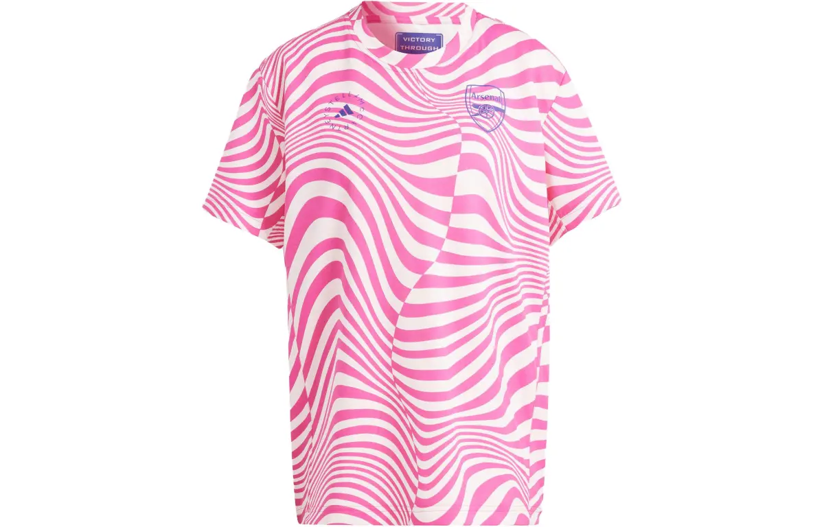 Adidas X Stella McCartney T-Shirts Women's Pink Crew Neck Moderate Other