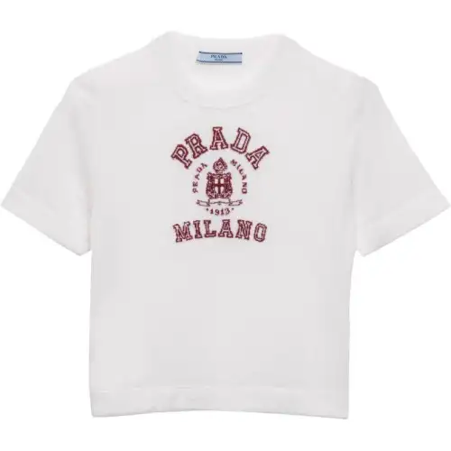 Prada Logo-Intarsia Knitted Top