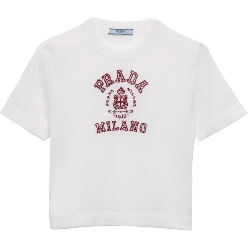 Prada Logo-Intarsia Knitted Top