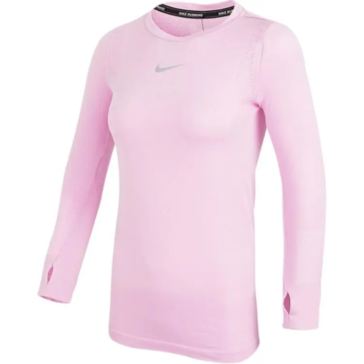Nike T-Shirts Women's Pink Crew Neck Moderate Straight Fit