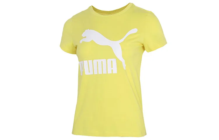 PUMA T-Shirts Women's Yellow Crew Neck Moderate Other