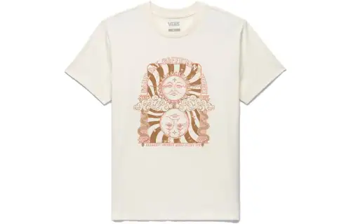 Vans T Shirts Women's White Crew Neck Moderate Straight Fit