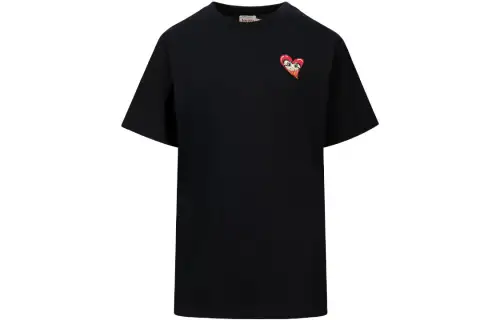 EVISU T Shirts Women's Black Crew Neck Moderate Straight Fit