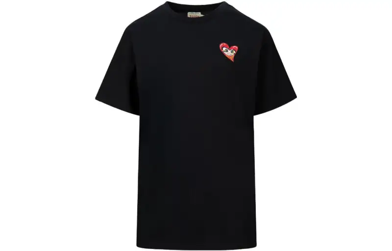 EVISU T Shirts Women's Black Crew Neck Moderate Straight Fit