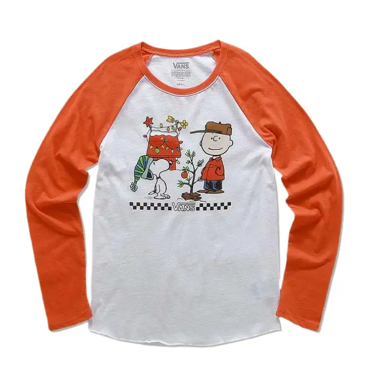 Vans Raglan Sleeve T Shirt Women's White Orange