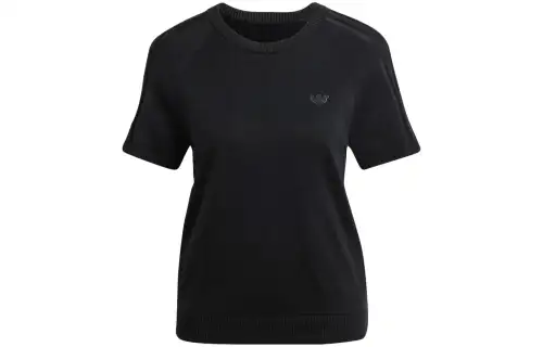 Adidas Originals T Shirts Women's Black Crew Neck Moderate Straight Fit