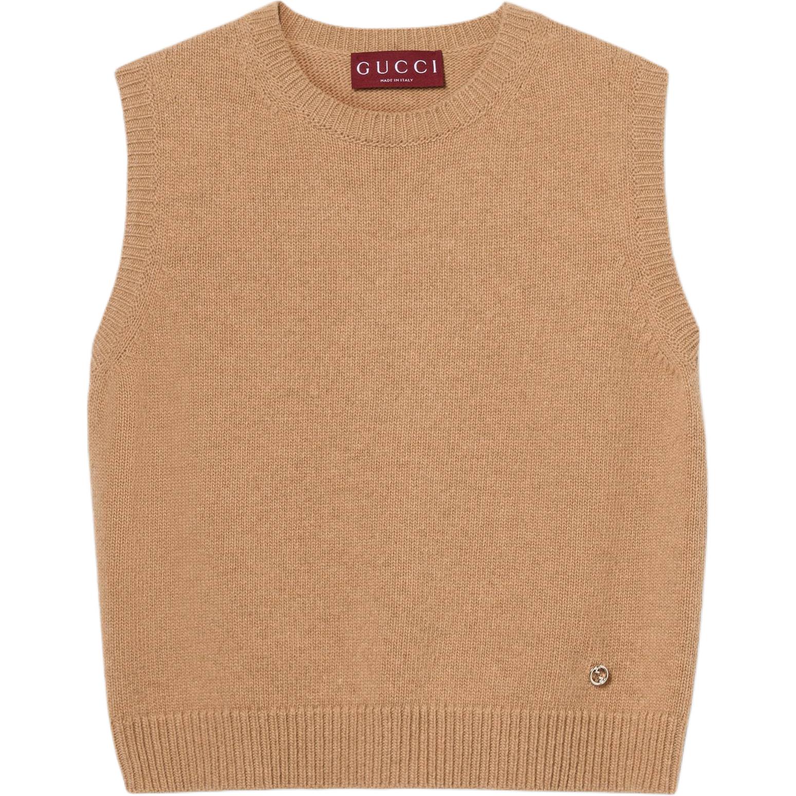 Женская футболка-майка Gucci Ribbed Tank Top (песочная)
