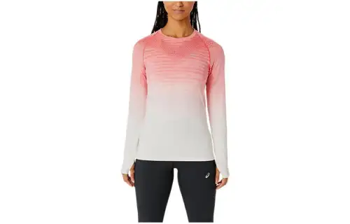 ASICS T Shirts Women's Pink Crew Neck Moderate Other