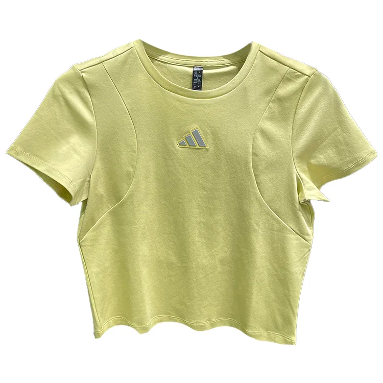 Adidas T-Shirts Women's Yellow Crew Neck Moderate