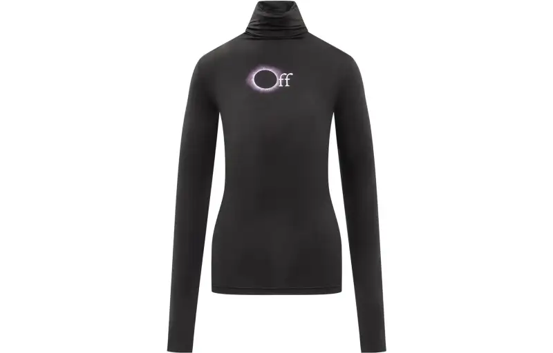 OFF WHITE Logo print Roll neck Top