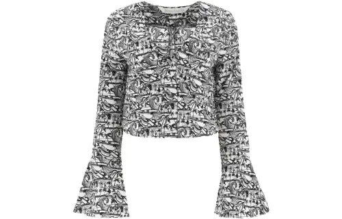 PALM ANGELS Waves Cotton Blouse