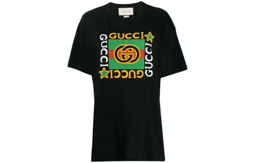 GUCCI T Shirts Women's Black Crew Neck Moderate Straight Fit