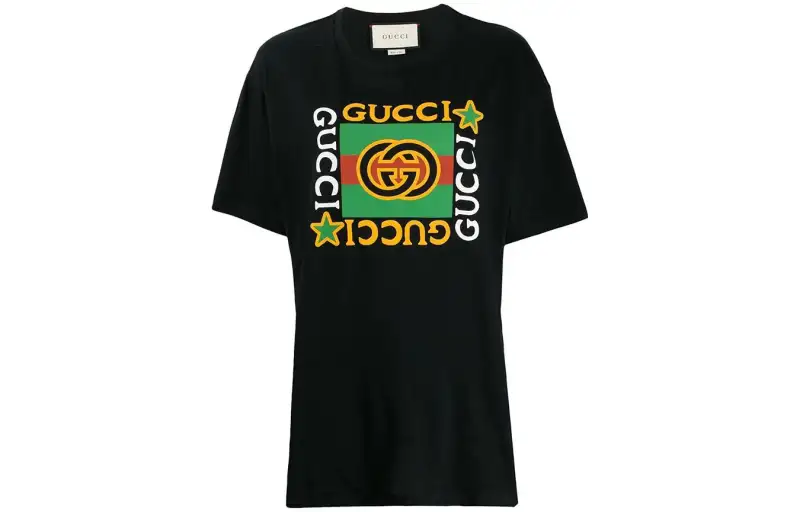 GUCCI T Shirts Women's Black Crew Neck Moderate Straight Fit