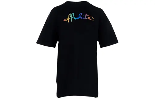 OFF WHITE Women's Rainbow Tomboy T Shirt Black/Multi