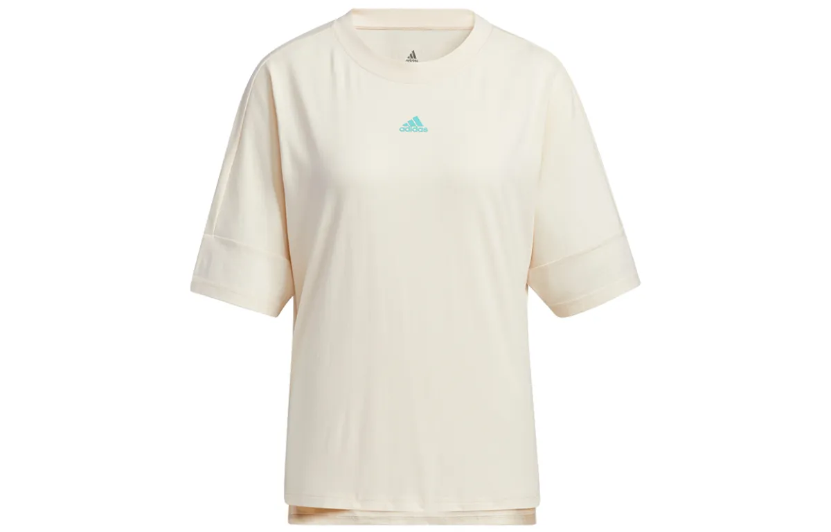 adidas Women'ss Crewneck Peaks Short-Sleeve T-Shirt Beige