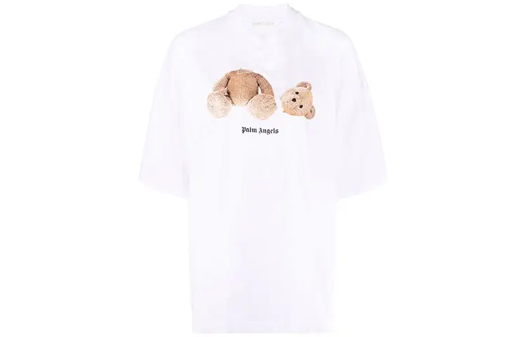 PALM ANGELS Women'ss Bear Loose T Shirt White/Brown