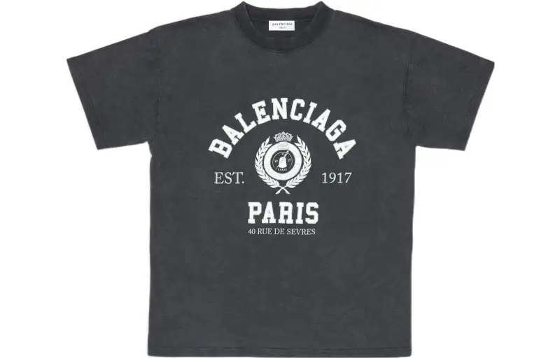 Balenciaga College 1917 T Shirt Black/White