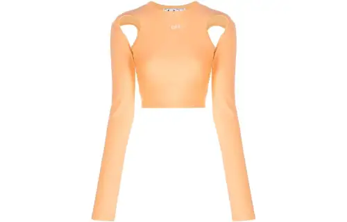 OFF-WHITE cut-out long-sleeve crop top