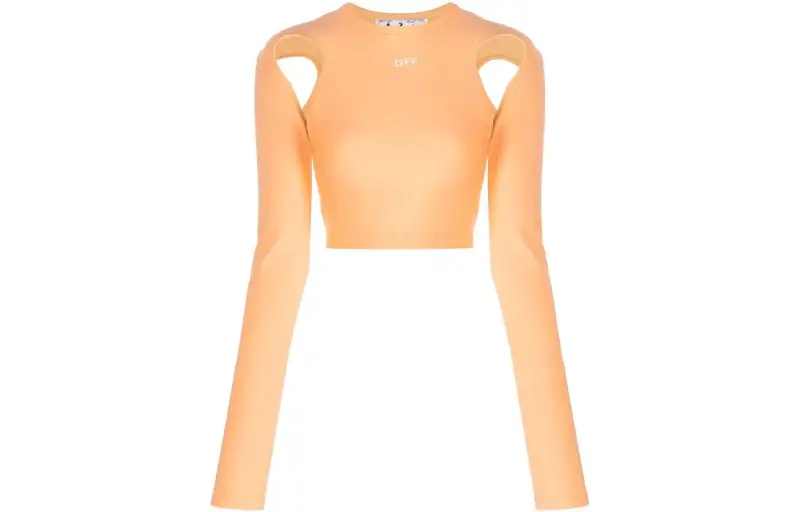 OFF-WHITE cut-out long-sleeve crop top