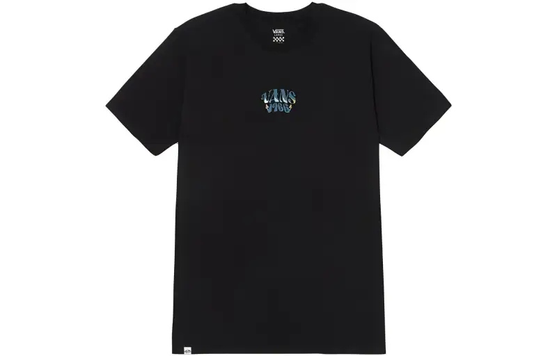 Vans T Shirts Women's Black Crew Neck Moderate Straight Fit