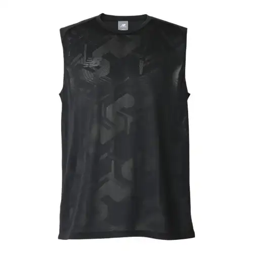 New Balance Black Out Collection Knit Sleeveless T Shirt Men's Black