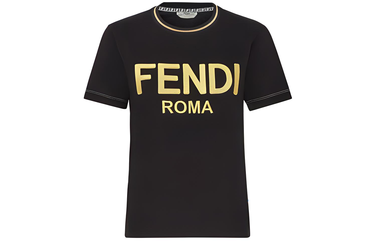 Женская футболка Fendi T (черная) — фото 1