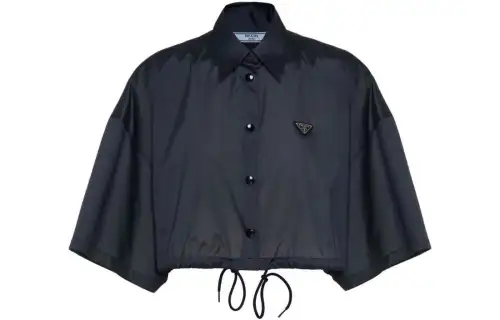 PRADA Shirts Women's Black Lapel Moderate