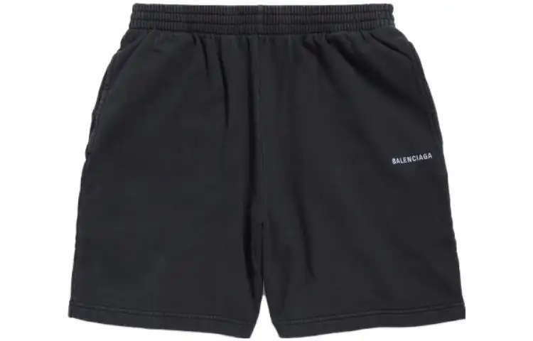 Balenciaga Sports Shorts Loose Fit Men's Black