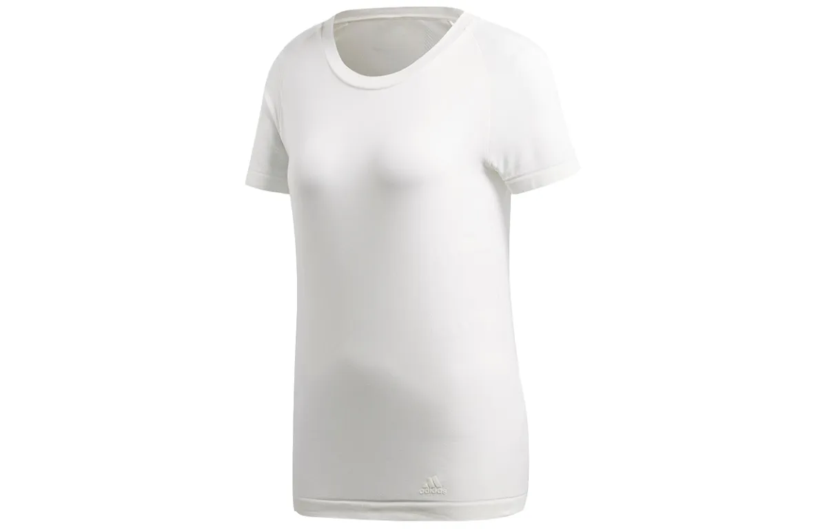Adidas Running T-Shirts Women's White Moderate Nipped-in Waist