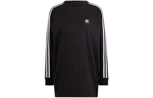 Adidas Originals T Shirts Women's Black Crew Neck Moderate Straight Fit