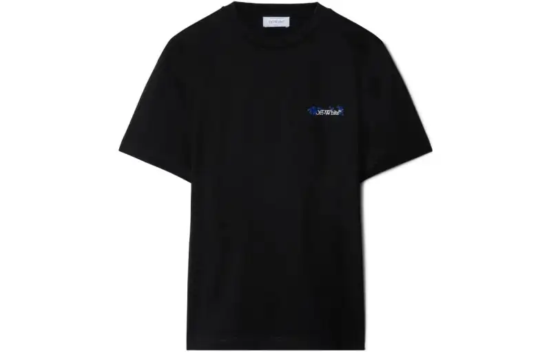 OFF WHITE T Shirts Women's Black Crew Neck Moderate Straight Fit