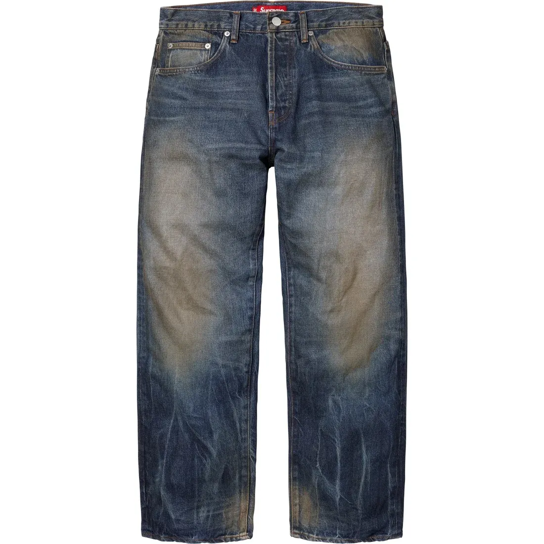 Supreme distressed loose-fit jeans