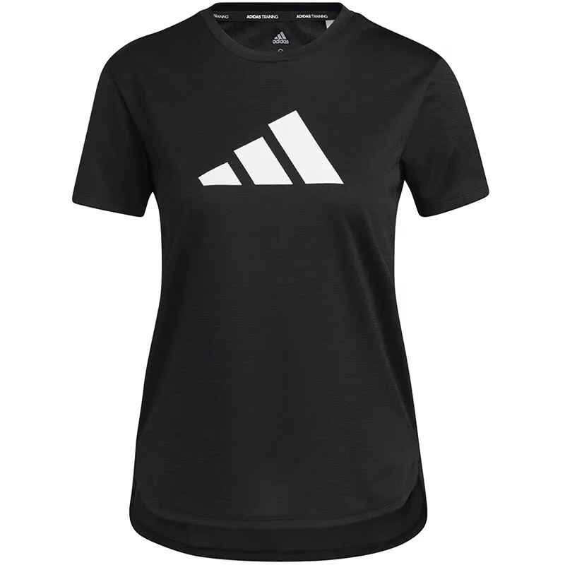 Adidas T-Shirts Women's Black Crew Neck Moderate Straight Fit