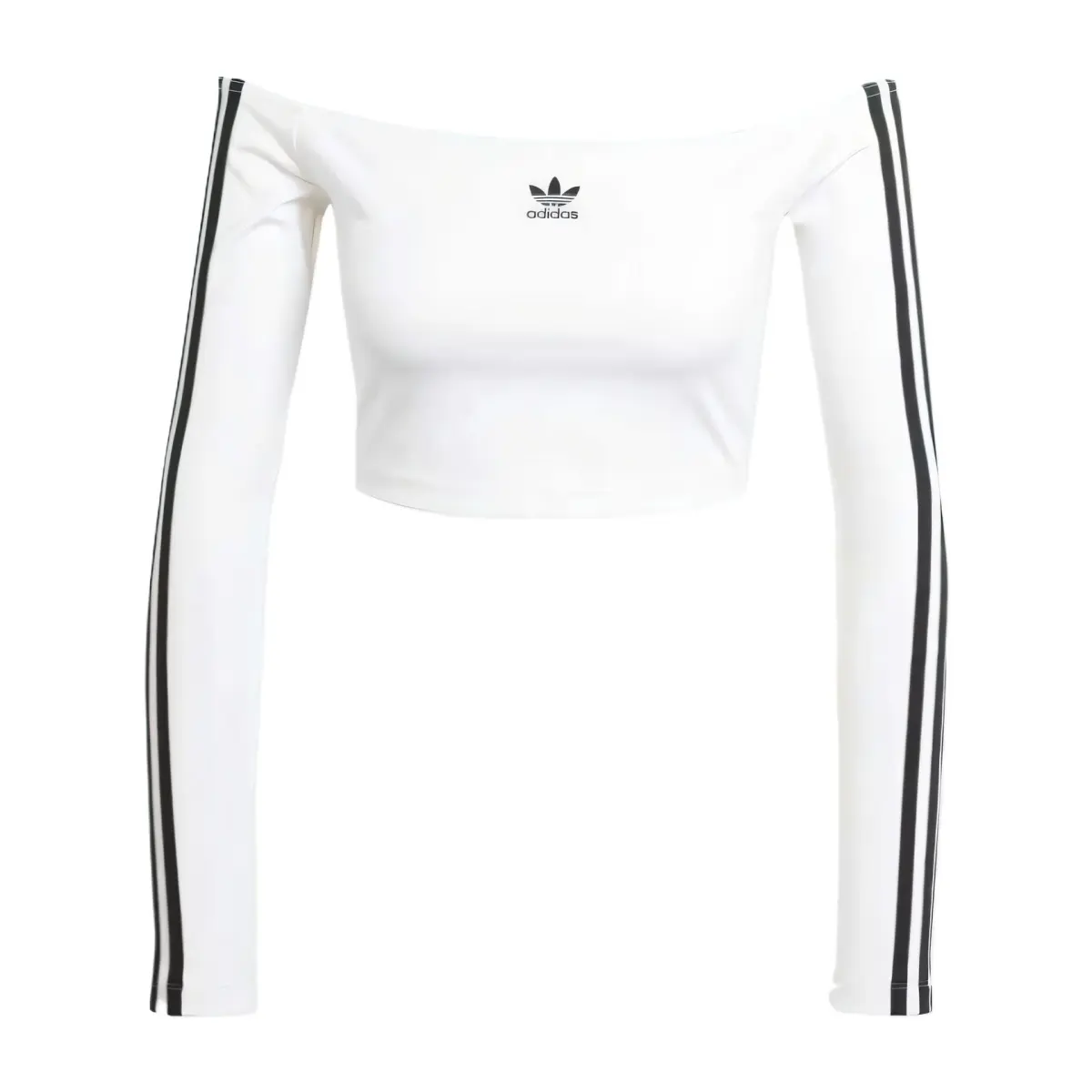 Adidas Women's Adicolor Off Shoulder Long Sleeve Long Sleeve Top White