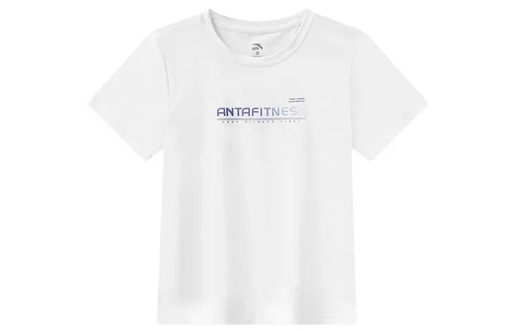 ANTA Variety Training Collection T Shirts Women's White Crew Neck Moderate Straight Fit
