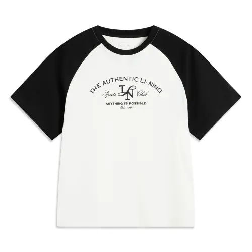Li Ning Sports Trendy Collection T Shirt Women's Ivory/Black