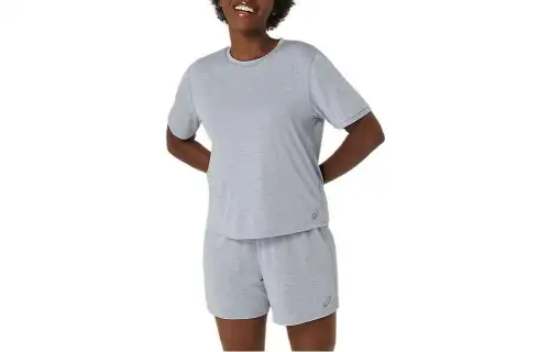 ASICS T Shirts Women's Light Gray Crew Neck Moderate Other