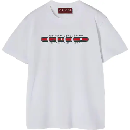 GUCCI Logo Printed Jersey T-Shirt