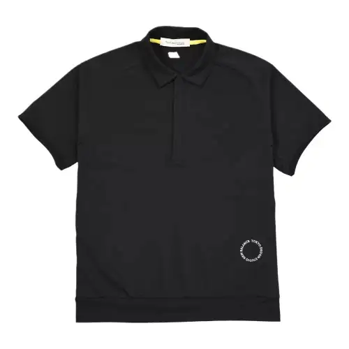 New Balance TOKYO DESIGN STUDIO Short Sleeve Button Down Polo Shirt Unisex Black