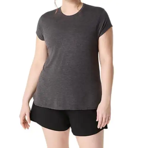 ASICS T Shirts Women's Black Crew Neck Moderate