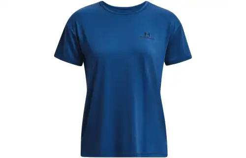 Under Armour RUSH T Shirts Women's Blue Crew Neck Moderate Straight Fit