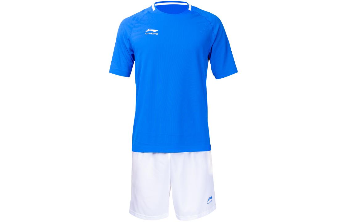 Li Ning Soccer Jersey Sets Men’s Crystal Blue/Standard White Moderate Straight Fit