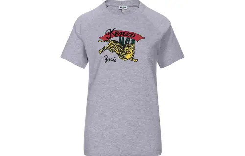 KENZO T Shirts Women's Light Gray Crew Neck Moderate Straight Fit